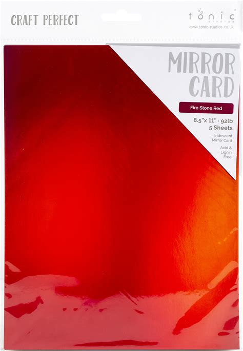 Craft Perfect Mirror Cardstock 92lb 85x11 5pkg Iridescent Fire Stone Red 818569027853