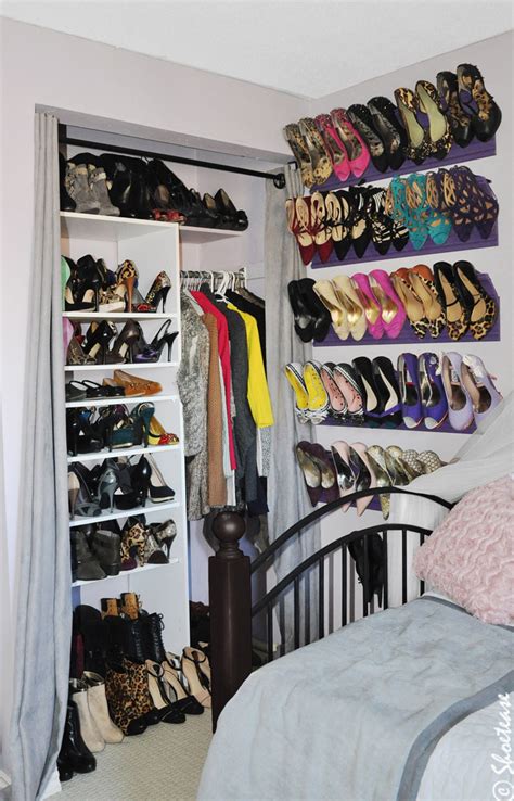 How to build a closet you'll love. Toronto Shoe Closet with DIY shoe Storage inspired by ...