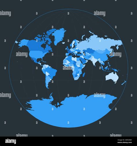 World Map Van Der Grinten Iii Projection Futuristic World