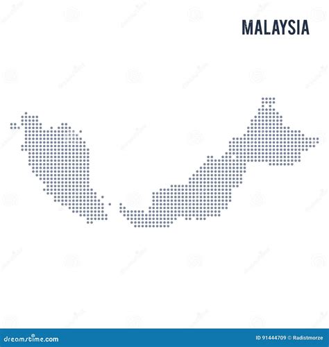 Vector Dotted Map Of Malaysia Isolated On White Background Stock