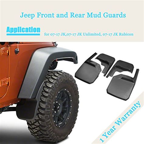 Proauto Jeep Wrangler Jk Mud Flapsplash Guard No Drill Digital Fit Mud