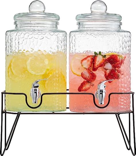 Style Setter Beverage Dispenser W Stand Set Of 2 1 5 Gallon Large Countertop