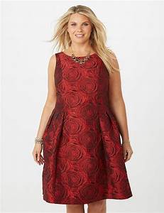 Luxe By Marc Valvo Plus Size Rose Pleated Fit And Flare Dress