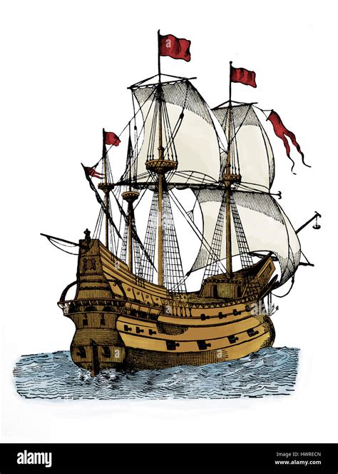 Sailing Ship 15th Century High Resolution Stock
