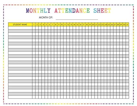 Free Printable Attendance Sheets For School Or Homeschool