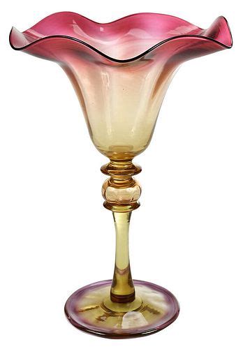 Libbey Amberina Stemmed Glass Vase Sold At Auction On 23rd April Bidsquare