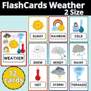 Weather Flash Cards Beginner English Weather Esl Efl English Word Wall
