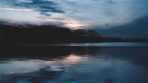 Wallpaper Lake Horizon Evening Clouds Hd Widescreen High