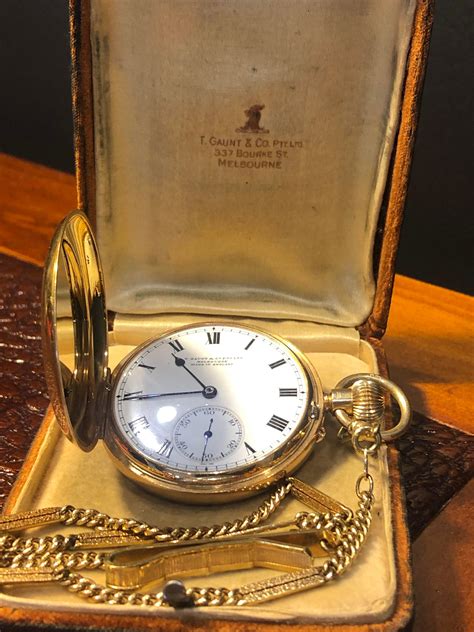 T Gaunt And Co 18ct Solid Gold Vintage Pocket Watch For Sale At