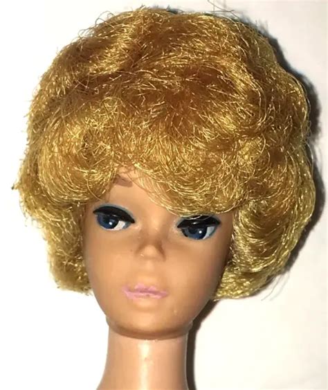 Vintage White Ginger Bubble Cut Barbie Doll Bubblegum Lips Blonde Hair Picclick