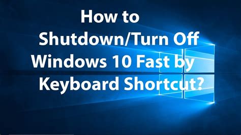 how to shutdown or turn off windows 10 by using keyboard shortcut youtube