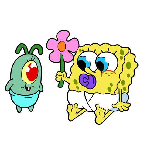 Kid Plankton And Baby SpongeBob Spongebob Drawings Spongebob Painting Spongebob Iphone Wallpaper