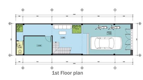 Townhouse Plans Narrow Lot 45x172m Samphoas Plan
