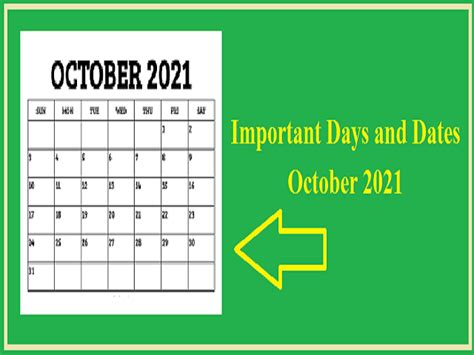 Important Days And Dates In October 2020 National And International