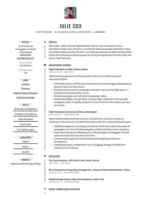Flight Attendant Resume And Guide 22 Templates 2023