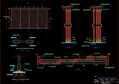 Detail Sliding Partition In Wood Dwg Detail For Autocad Designs Cad