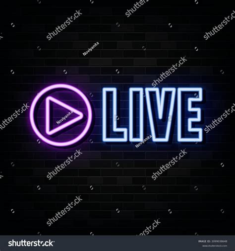 Live Neon Sign Light Banner Vector Stock Vector Royalty Free