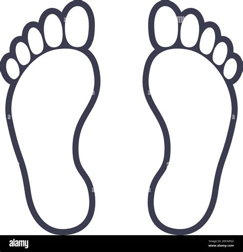 Human Foot Barefoot Footprint Symbol Outline Icon Vector Illustration