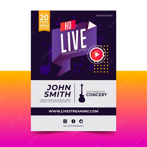 Premium Vector Live Streaming Music Concert Poster