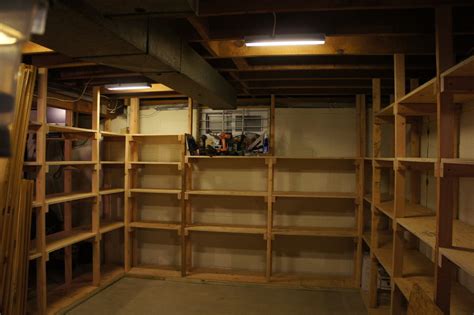 These diy storage shelves are simple to build and cost less than $75 in materials! Basement shelves - by Andy Panko @ LumberJocks.com ...