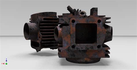 Rusted Engine Block 3d Cad Model Library Grabcad
