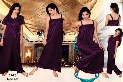 Satin Embroidered 1425 Bridal Nighty Set Xl At Rs 400set In Meerut Id 23106561588