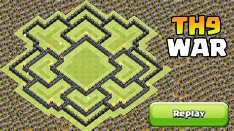 Clash Of Clans New Update Th9 War Base Coc Th9 Trophy Base With