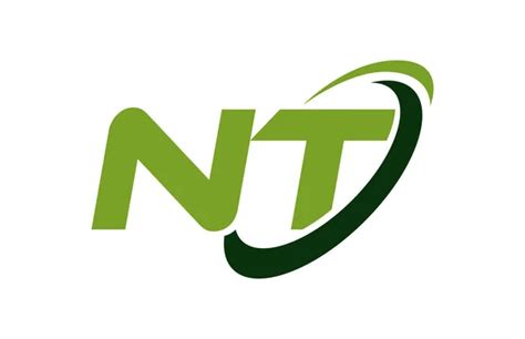 Nt Logo Swoosh Elipse Verde Letra Vector Concepto 2023