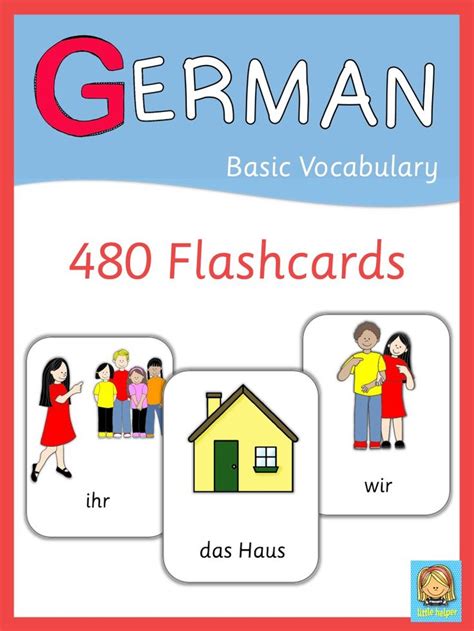 German Flash Cards Basic Vocabulary Flashcards German Language