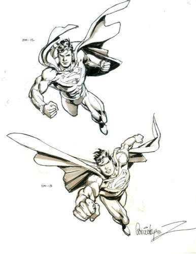 Superman Inked Original Art Signed Jose Luis Garcia Lopez Comic Art