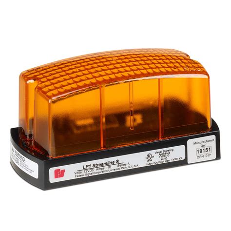 Amber 120 Vac Federal Signal Lp1 120a Streamline Low Profile Mini