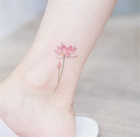 Lotus Flower Tattoo On The Ankle