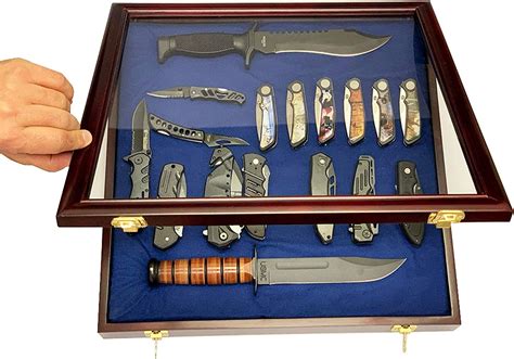 Decomil Pocket Knife Display Case Glass Collectible Display Knife