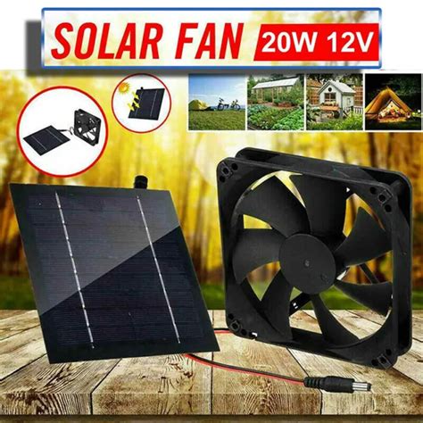 20w Outdoor Solar Powered Panel Exhaust Roof Fan Air Mini Ventilation