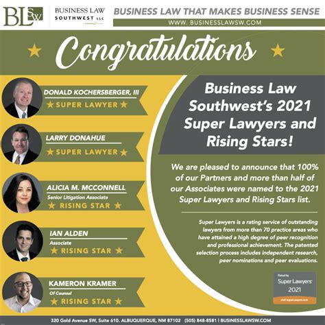 The 2021 Class Of Super Lawyers And Rising Stars Business Law
