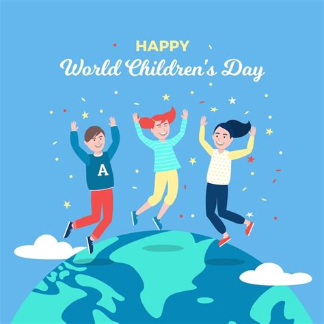 Premium Vector World Childrens Day Illustration Flat Design