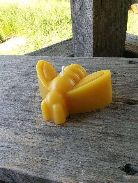 Michigan Beeswax Honey Bee Shaped Candle Pure 100 Beeswax Etsy