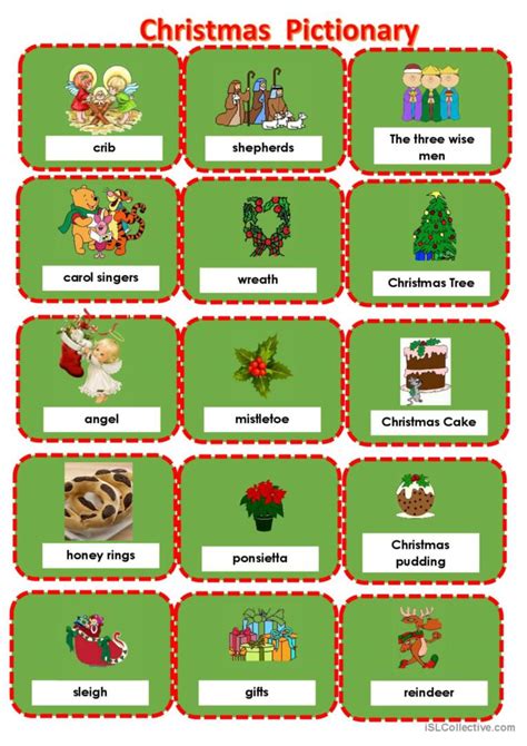 Christmas Pictionary English Esl Worksheets Pdf And Doc