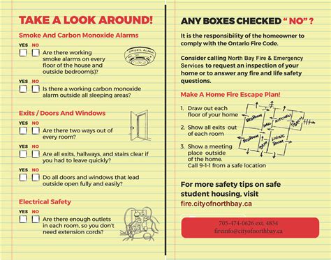 Safe Student Housing Fire Safety Checklist North Bay Fire And