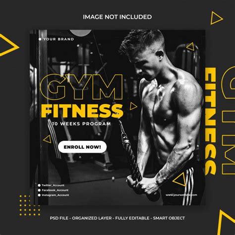 Premium PSD Fitness And Gym Workout Social Media Instagram Post Or