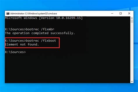 Fixed Bootrec Fixboot Element Not Found Windows Error MiniTool Partition Wizard