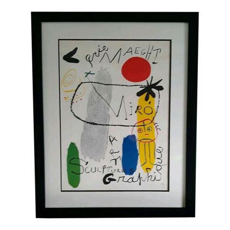 Surrealist Joan Miro Sculpture Art Graphique Lithographic Poster