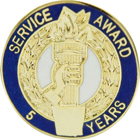 5 Years Service Award Enameled Round Pin Trophy Depot