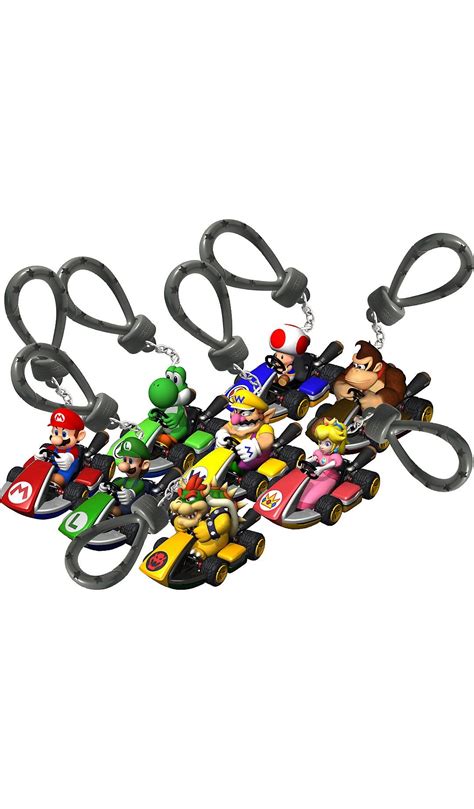 Paladone Set Of Eight Nintendo Super Mario Kart Backpack Buddies