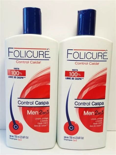 2x Shampoo Folicure Control Caspa Men 2 En 1 Control CaÍda 700ml