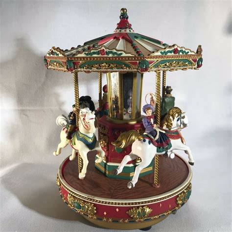 Mr Christmas Holiday Carousel Christmas Go Round Horses Lights Musical