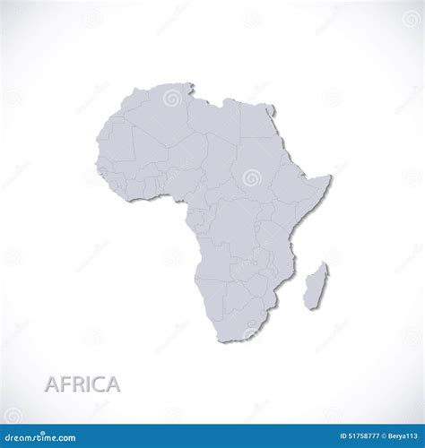 Grey Africa Map Vector Illustration Stock Vector Illustration Of Mali
