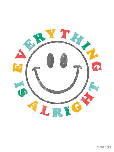 Everything Is Alright Retro Rainbow Smiley Face Poster For Sale By