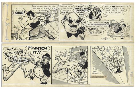 Lot Detail Pair Of Comic Strips Drawn And Signed By Al Capp 15 And 22 September 1964