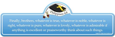 Philippians 48 Bible Verse Sign Finally Brothers Whatever Is True